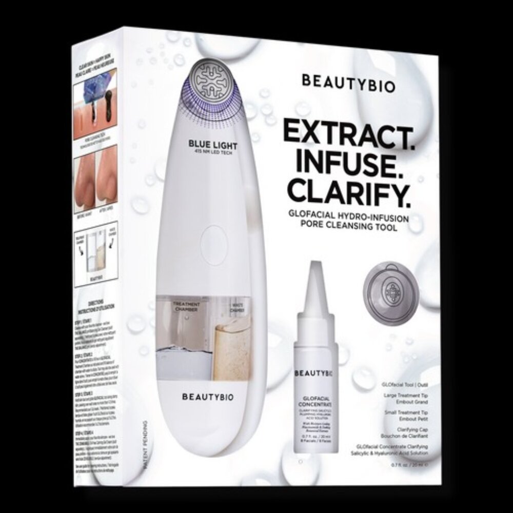 BeautyBio GLOfacial Hydro-Infusion Pore Cleansing + Blue LED Clarifying Tool